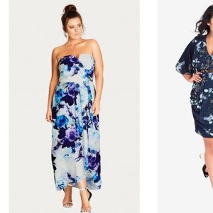 Blue Bloom Faux Wrap Maxi- NWT